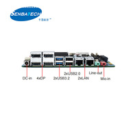 V1605B Carte système intégrée 2 Lan DDR4 Max 32GB 6 COM 10 USB M.2 SATA3.0 AMD NUC Mini ITX Carte mère industrielle