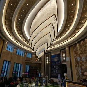 Lampadario personalizzato grande cristallo ovale di lusso quadrato stile europeo lampadario <span class=keywords><strong>per</strong></span> sala Hotel elegante vetro <span class=keywords><strong>materiale</strong></span> arredamento camera - Product Image 6