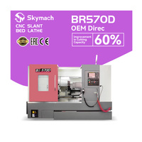Torno CNC de Cama Inclinada de Alto Torque BR570D con Husillo Potente para Corte Pesado de Materiales Difíciles de Trabajar