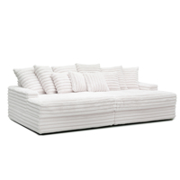 Sofá Cama Individual y de Dos Plazas de Pana Gruesa a Rayas, Suave, en Colores Negro, Gris y Blanco, para Sala de Estar, Disponible en Nuestros Concesionarios en EE. UU.