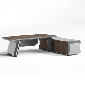 CEO Manager Desk Executive Wooden Ceo Desk con mesa auxiliar fija President Office Escritorio de oficina Boss en forma de L - Product Image 2