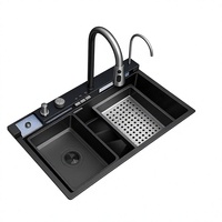 Robinet de cuisine moderne en acier inoxydable de grande capacité, design carré, multifonction, nano-technologie