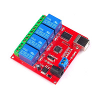Pilote gratuit Contrôleur intelligent pour PC 4 canaux 5V 12V 24V Module de commutation de relais USB Carte d'extension de relais pour maison intelligente