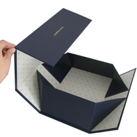 Boîte cadeau pliable de luxe personnalisée noire, imperméable, avec cadre photo, grande boîte en carton pour l'emballage de vêtements et de t-shirts