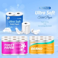 Nouveau rouleau de papier toilette ultra doux, rouleau de papier toilette avec logo, pâte vierge, rouleaux de papier toilette