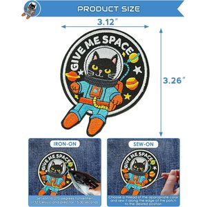 Patch thermocollant drôle de chat de dessin animé, patch moral brodé coloré pour sacs, sacs à dos, casquettes de camionneur, applique DIY 3,12x3,26 pouces - Product Image 6