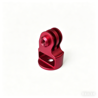 Adaptateur de caméra en alliage d'aluminium ou en acier inoxydable sur mesure, usiné avec précision par CNC, support métallique anodisé rouge pour caméras d'action