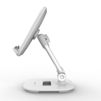 Trend Dizüstü Bilgisayar Standı Alüminyum Alaşımlı Katlanabilir Kollar Beyaz/Siyah Ayarlanabilir Döndürülebilir Tablet PC Standı Uyumlu Telefon Tablet