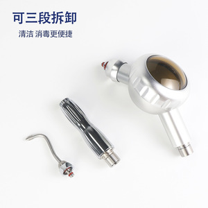 Dental <b>Sandblasting</b> Gun Metal Qd Quick Connect Turbine Powered Silver Color Class Ii Ce Certified - Product Image 2
