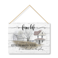 Panneau suspendu en bois personnalisé Panneau en bois de forme irrégulière Plaque décorative vintage en MDF pour la décoration murale de la maison