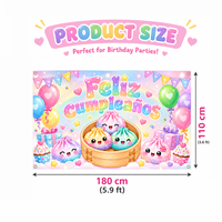 Décor de fond Joyeux Anniversaire, Bannière de fête en forme de boule arc-en-ciel à rebond lent, 180 x 110 cm, Décoration suspendue en polyester
