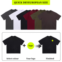 T-shirt personnalisé de haute qualité avec logo de votre marque, en coton épais, effet vintage délavé, déchiré, 100 % coton