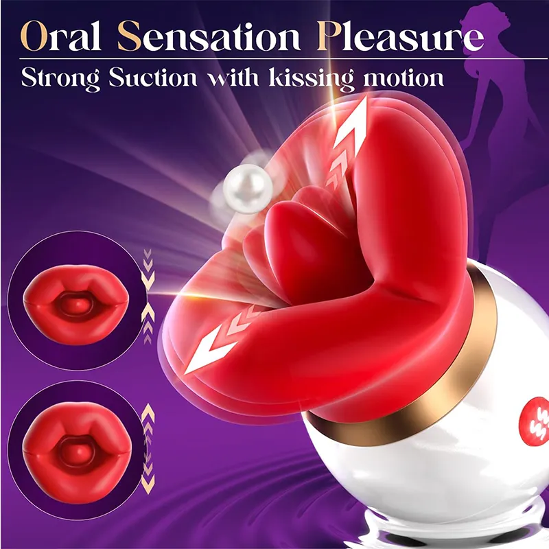 PINKZOOM masajeador de juguete sexual eléctrico para sexo Oral, vibrador para lamer la lengua femenina, vibrador para morder la boca y la lengua