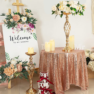 Flowers Metal <strong>Candle</strong> <strong>Holders</strong> Wedding Centerpiece Flower Rack Flowers Vases Candlestick Table Metal Stand Valentine Party Decor - Product Image 5