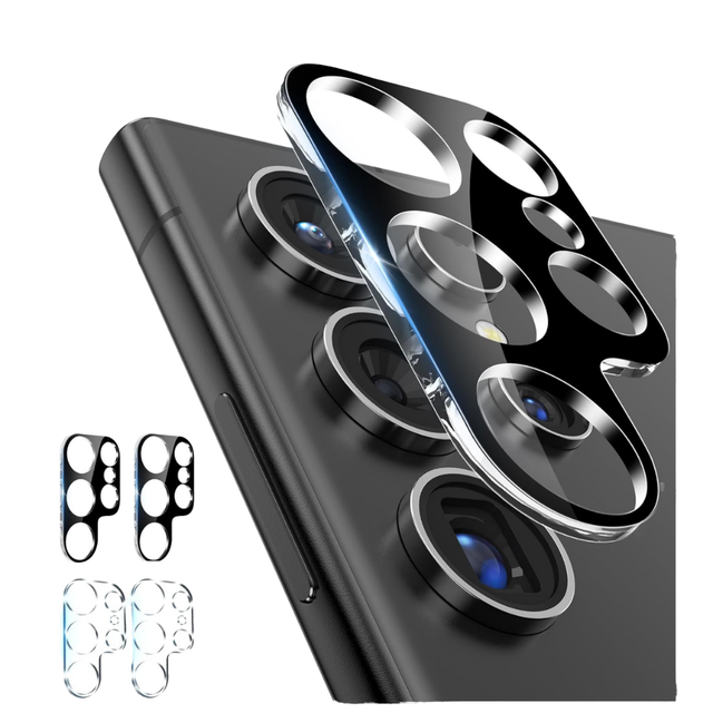 Mobile Phone Glass Camera Lens for galaxy S25 ultra Camera Lens Screen Protector 9H Tempered Glass With Metal Frame Easy Install