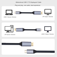 Câble Syong TYPE C vers DP 8K60MHZ, cuivre Bear, coque en aluminium, avec tressage pour téléphone, téléviseur, ordinateur portable, ordinateur de bureau, tablette, projecteur