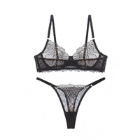 Ensemble de lingerie féminine sexy brodé, imprimé léopard sauvage, en dentelle et tissu Dobby, push-up, à armatures, rembourré et respirant