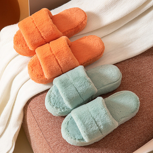 Mode peluche bout ouvert fond plat décontracté été doux chaud fourrure <span class=keywords><strong>poilue</strong></span> pour les femmes - Product Image 5