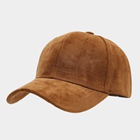 Casquette de baseball sportive unisexe en daim vintage 100 % polyester, à 6 panneaux, effet effiloché, visière courbée, unie, pour l'extérieur, modèle quatre saisons