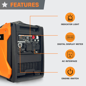 7.5kW Air Cooled <b>Gas</b> <b>Generator</b> Remote Start 10 Hour Runtime for Emergency Use HS6250isE Dual Voltage 110V and 230V Output for - Product Image 5