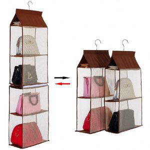 Hot Sale Women's Foldable Non-Woven Fabric Hanging Organizer Multi-Layer Sturdy Hook for Purse and Handbag Storage in Wardrobe - Product Image 1
