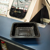 Barquettes en plastique PP noir, blister, assiettes et bols durables, compatibles micro-ondes, emballage sous atmosphère modifiée, contenants alimentaires jetables