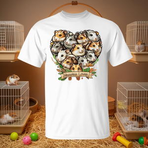 T-shirt avec motif de cœur pour amoureux des hamsters, hamster doré syrien - Product Image 3