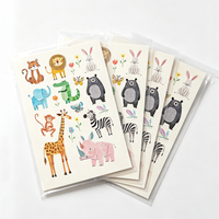 Autocollants d'animaux de dessin animé écologiques résistants aux rayons du soleil, feuille d'autocollants en vinyle mat imperméable, pour enfants, bricolage, artisanat, carnet décoratif