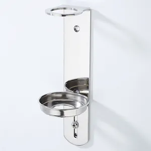 Soporte para botella de jabón y champú, estante de baño pulido con espejo de acero inoxidable, montado en la pared, SUS 304
