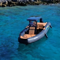 Bateaux pneumatiques Liya Black Hull Rib de 25 pieds (7,5 mètres) en Hypalon avec grand pont solaire