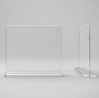 Support de table en acrylique double face avec fente pour affichage, plusieurs tailles personnalisables pour restaurant, commerce de détail, bureau