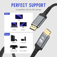 UNIEAN Vente en gros 3M 15M HD UHD vers Display Port 4K Câble 48Gbps 60Hz Vidéo Câble UHD 8K 2.1 Câble pour TV vers PC portable