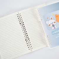 Ensemble de 4 carnets à anneaux mignons, 6 anneaux, carnets personnalisés avec logo pour l'école, cadeaux de papeterie kawaii pour les étudiants