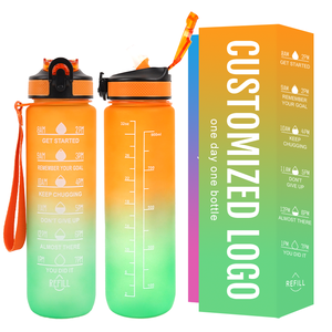 Fabricante de fábrica Logotipo personalizado profesional 32oz 64oz Drinkware Bpa Free Gym Botella de agua deportiva de plástico - Product Image 1
