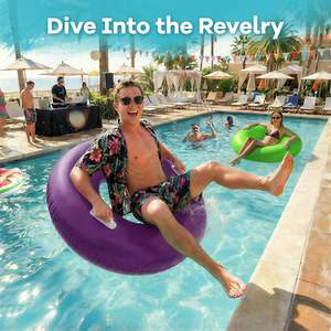 Bouée de piscine gonflable réversible en PVC, double face, pour adultes - Product Image 3