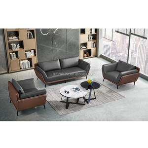 Sofá de Oficina Ejecutivo de Cuero PU Moderno y Lujoso, Sofá Individual de Tres Plazas, Conjuntos de Sofás de Oficina para Descanso - Product Image 1