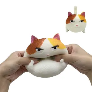 Top Venda Squishy Animal Boneca Cat Tpr Stretch Anti Stress e Fabricantes Brinquedos de Descompressão Squeeze Cat Doll For Kids