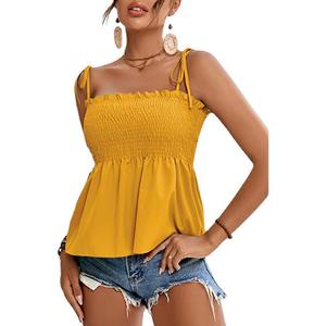 Venta al por mayor de nuevas camisetas de verano de color sólido para <span class=keywords><strong>mujer</strong></span> <span class=keywords><strong>Tirantes</strong></span> sin mangas Ropa de <span class=keywords><strong>mujer</strong></span> Tops de talla grande - Product Image 4