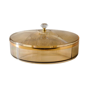 Wholesale luxury stackable plastic candy tray jar with lid