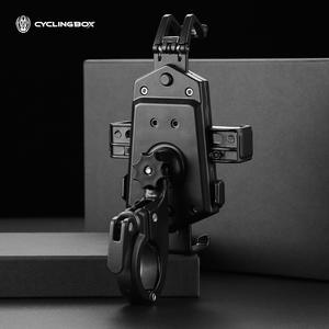 Yclingbox Phone Holder Aluminum Alloy One Touch Release For Motorcycle <b>Bicycle</b> Riding Navigation Mount - Product Image 3