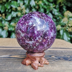Wholesale Polished Natural Purple Lepidolite <b>Sphere</b> for Home Desktop Decoration - Product Image 3