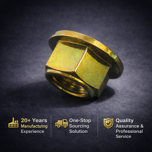 Porca de Flange Nylock Zincada/Galvanizada Totalmente Rosqueada Hexagonal com Inserto Não Metálico DIN 6926 para Uso Automotivo - Product Image 1