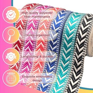 Ruban tressé en polyester 100% brodé, durable, largeur 22 mm, pour sacs, vente en gros - Product Image 3