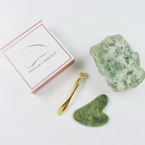 เครื่องมือนวดหน้าสเตนเลส Guasha หยกธรรมชาติทำให้ผิวกระชับลบริ้วรอยยกกระชับหน้าใช้ในบ้านเชิงพาณิชย์ - Product Image 5