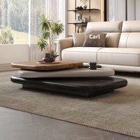 Table basse pivotante en bois de style italien minimaliste et luxueux pour petit salon, mobilier de maison