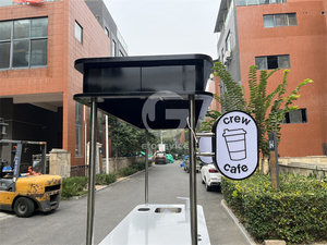 Xe đẩy bán cà phê có bánh xe, xe cà phê di động, xe cà phê gấp gọn để bán, xe cà phê di động có tủ đông - Product Image 5