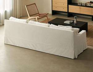 Housse de canapé moderne en lin pour canapé 3 places, confortable, lavable, garnissage en plumes de duvet pour hôtels, villas, salon - Product Image 3