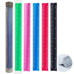 Regla de <span class=keywords><strong>escala</strong></span> de arquitecto triangular de tres filos de metal de aleación de aluminio de 30CM/12 pulgadas - Product Image 6