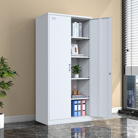 Bon prix Armoire à 2 portes battantes Armoire scolaire/de bureau en acier avec étagères réglables Armoire de rangement de fichiers en métal