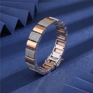 925 Silver Rose Gold Cubic Zirconia Link <b>Bracelet</b> for Women Sterling Silver Luxury Designer Jewelry - Product Image 2